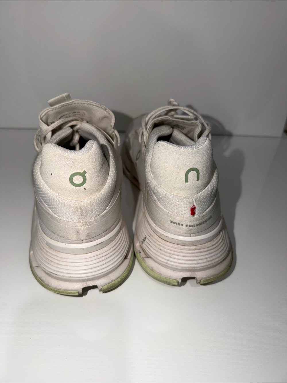 On Running Cloudnova Men's Sneakers in White with Light Green Accents - Picture 5 of 11